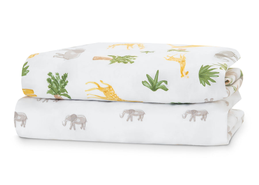 DCB: Safari Friends (3414) 14-Space Exploration Fitted Crib Sheets - 2 Pack