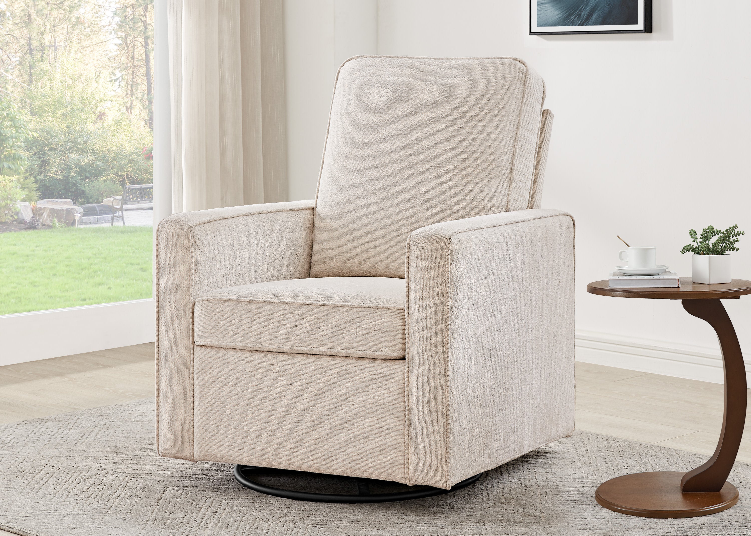 Noah Upholstered Swivel Glider | Delta Children