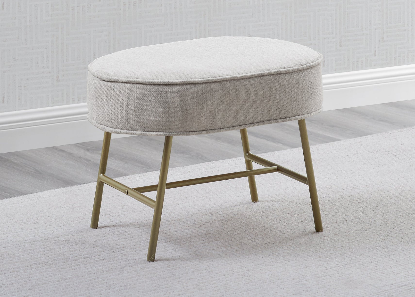 Ella Ottoman with LiveSmart Evolve Fabric Limestone with Melted Bronze & Natural (1419)