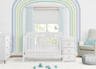 Bianca White with Natural (123) 1-Flynn 5-in-1 Convertible Crib and Changer