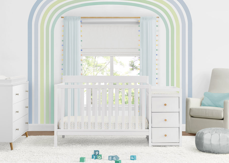 Bianca White with Natural (123) 1-Flynn 5-in-1 Convertible Crib and Changer