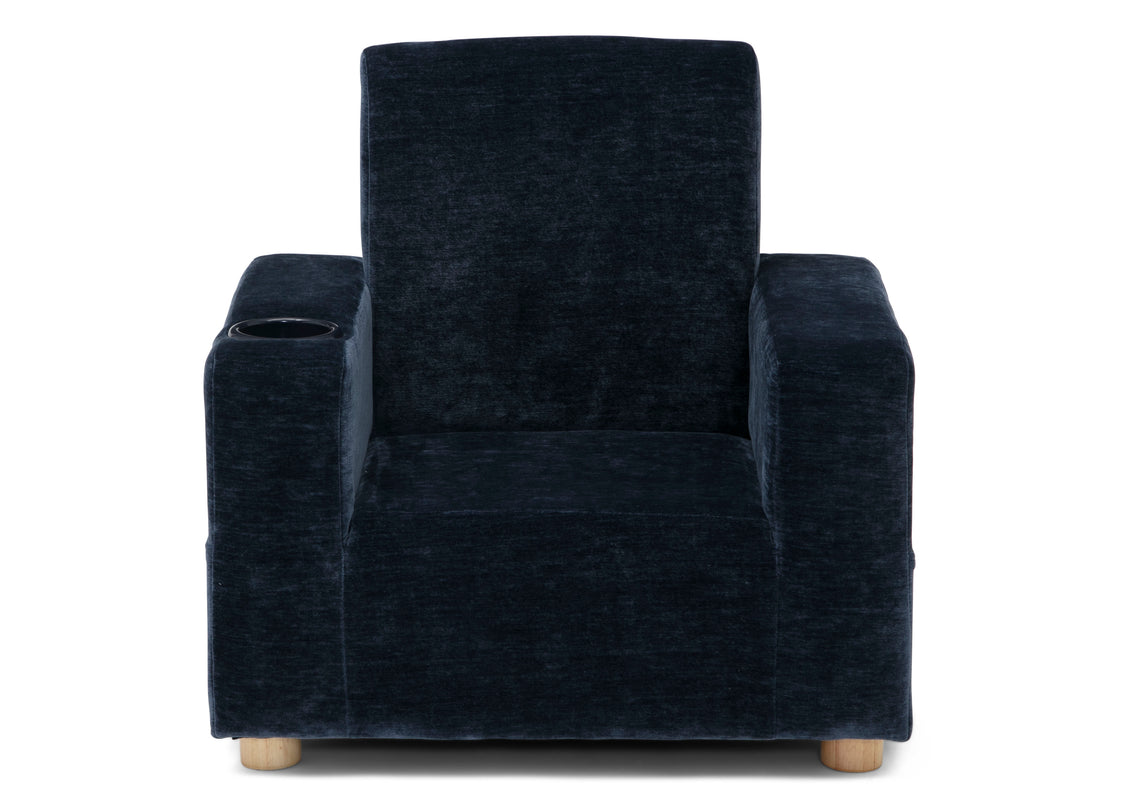 Dark blue armchair on a white background