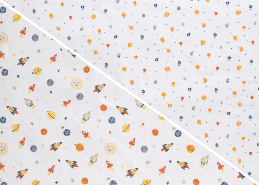 Space Exploration (3235) 9-100% Cotton Flannel Baby Receiving Blankets - 2 Pack