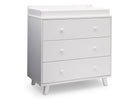 White (100) 3-Ava 3 Drawer Dresser with Changing Top and Interlocking Drawers