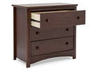 Walnut Espresso (1324) 9-Perry 3 Drawer Dresser with Changing Top and Interlocking Drawers