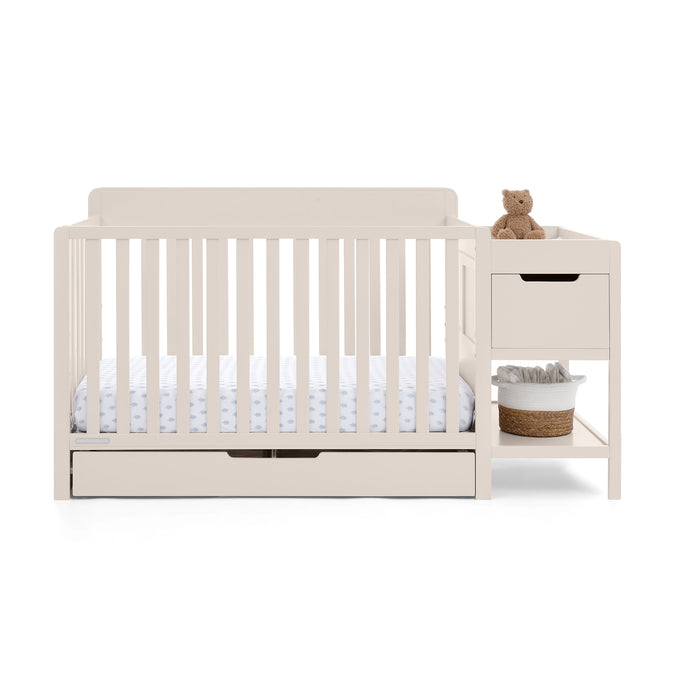 DCB: Soft Beige (1560) 46-Maya 5-in-1 Convertible Crib and Changer with Storage