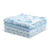 DCB: Blue Botanicals (3035) 12-100% Cotton Muslin Baby Receiving Blankets - 4 Pack