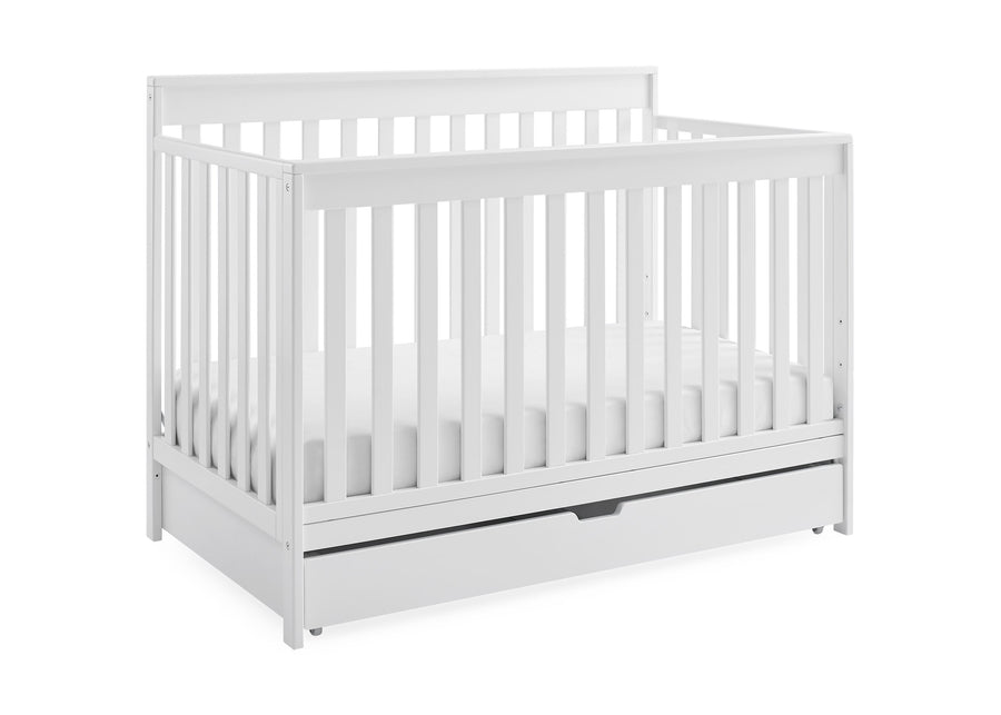Bianca White (130) 26-Mercer 6-in-1 Convertible Crib with Storage Trundle