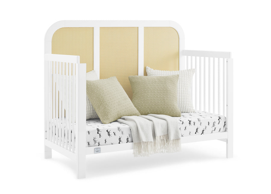 Bianca White with Textured Almond (1508) 15-Theo 6-in-1 Convertible Crib