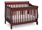 Wooden crib with white mattress on a white background 60-Canton 4-in-1 Crib