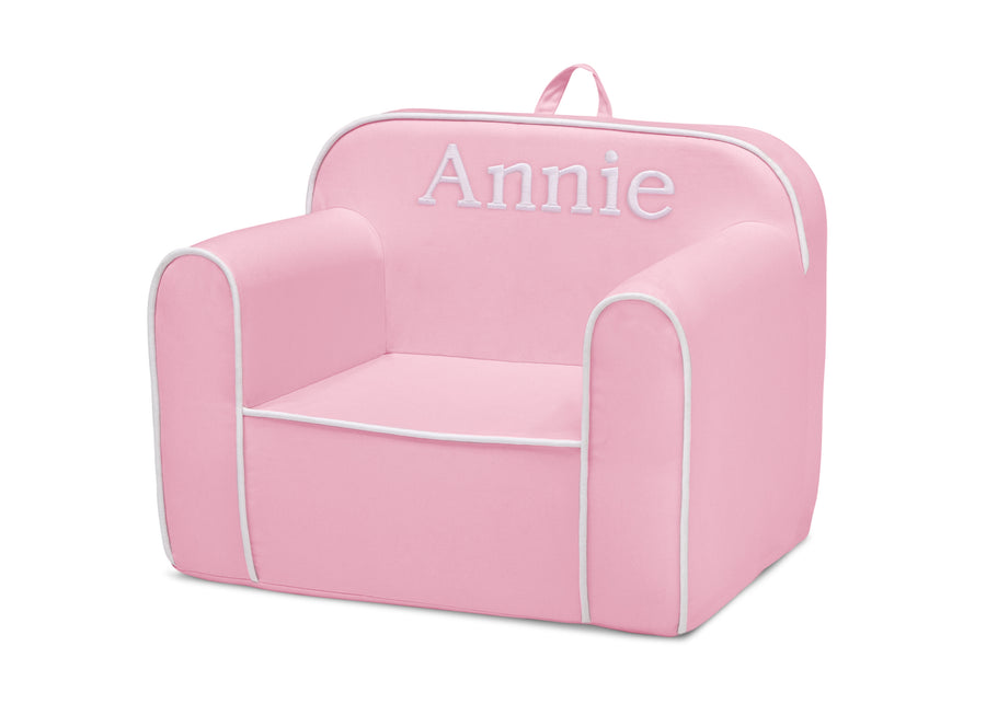 Pink and White (1187) 4-Personalized Cozee Chair for Kids