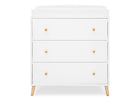 Bianca White with Natural (123) 13-Essex 3 Drawer Dresser with Interlocking Drawers