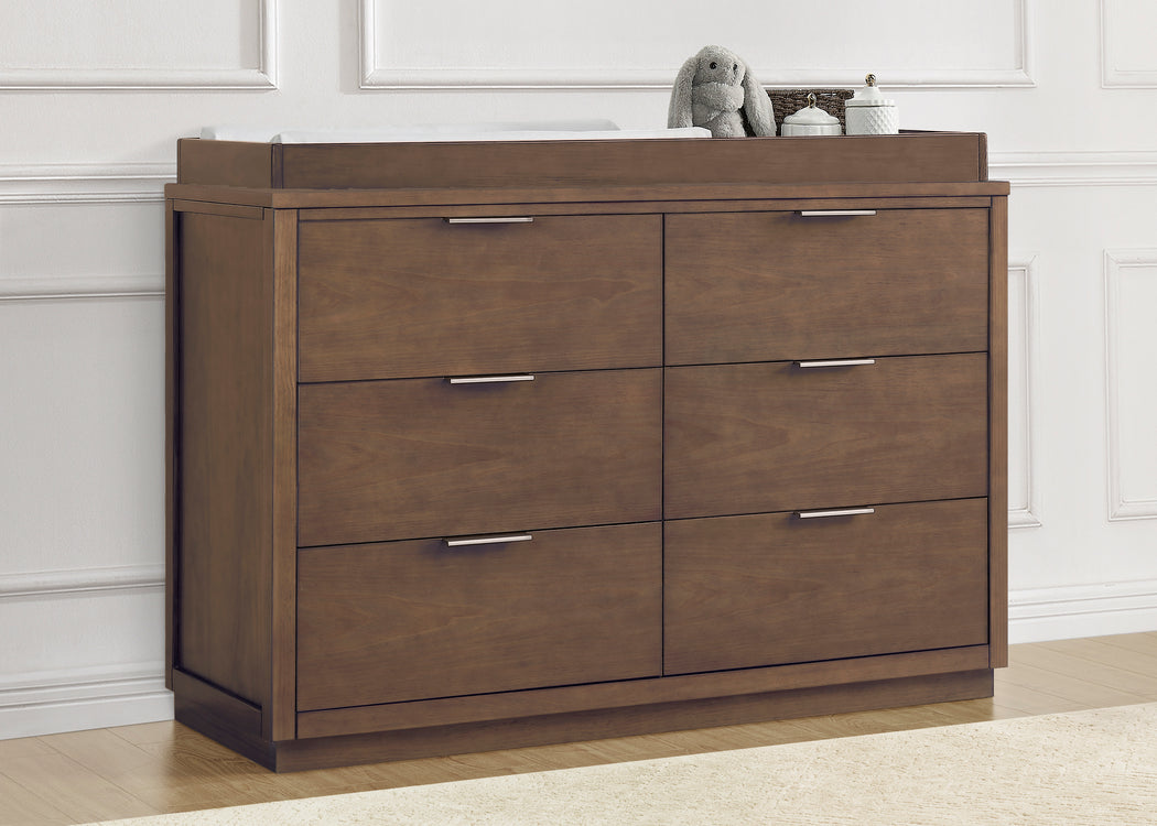 Forever 6 Drawer Dresser with Interlocking Drawers - Naturals CollectionTeak Brown (1526)