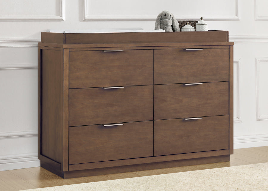 Teak Brown (1526) 7-Forever 6 Drawer Dresser with Interlocking Drawers - Naturals Collection