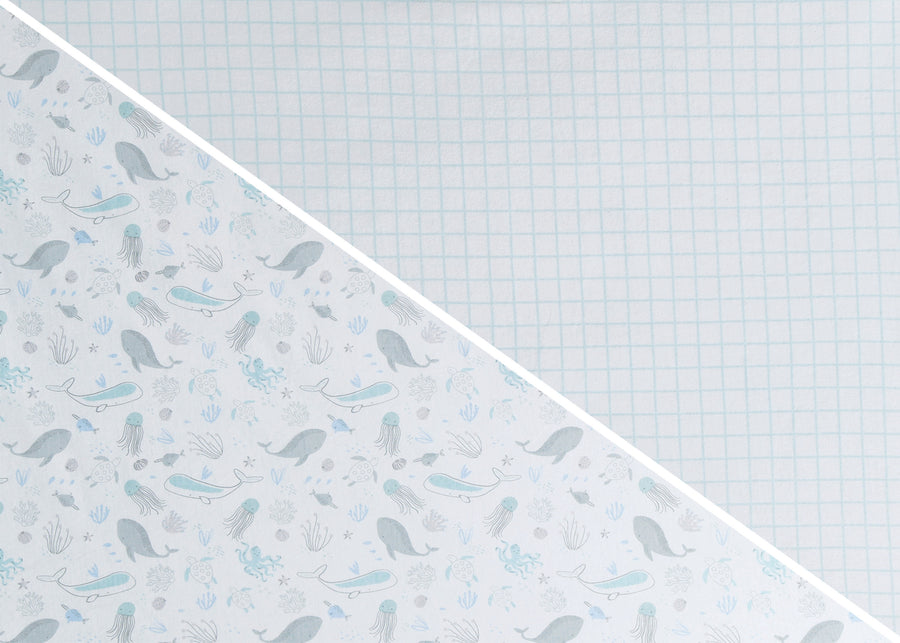 Sea Life (3236) 15-100% Organic Jersey Cotton Baby Receiving Blankets - 2 Pack