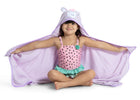 Light Purple Unicorn (1262) 16-Kids Hooded Bath Towel with Pockets