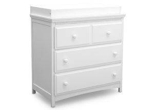 Bianca White (130) 2-Emerson 3 Drawer Dresser with Changing Top and Interlocking Drawers