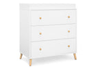 Bianca White with Natural (123) 14-Essex 3 Drawer Dresser with Interlocking Drawers