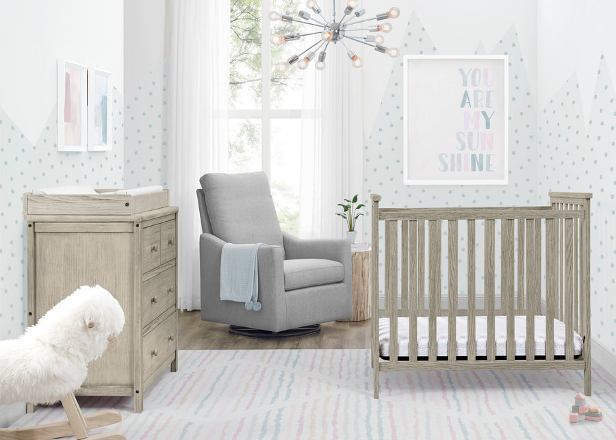 Textured Limestone (1340) 5-Middleton Mini Crib with 2.75-Inch Mattress