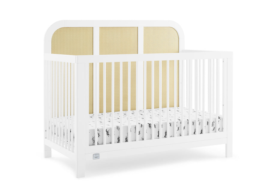 Bianca White with Textured Almond (1508) 12-Theo 6-in-1 Convertible Crib