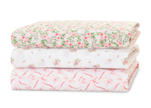 Pink Floral (3034) 19-Fitted Crib Sheets - 3 Pack