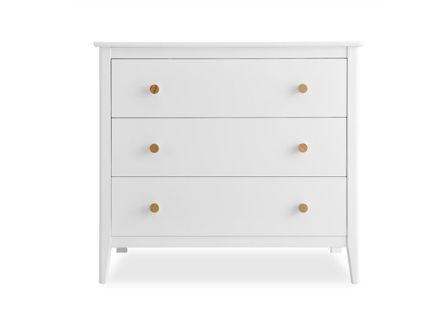 Bianca White with Natural (123) 2-Casey 3 Drawer Dresser