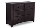 Dark Chocolate (207) 8-Summit 6 Drawer Dresser with Interlocking Drawers