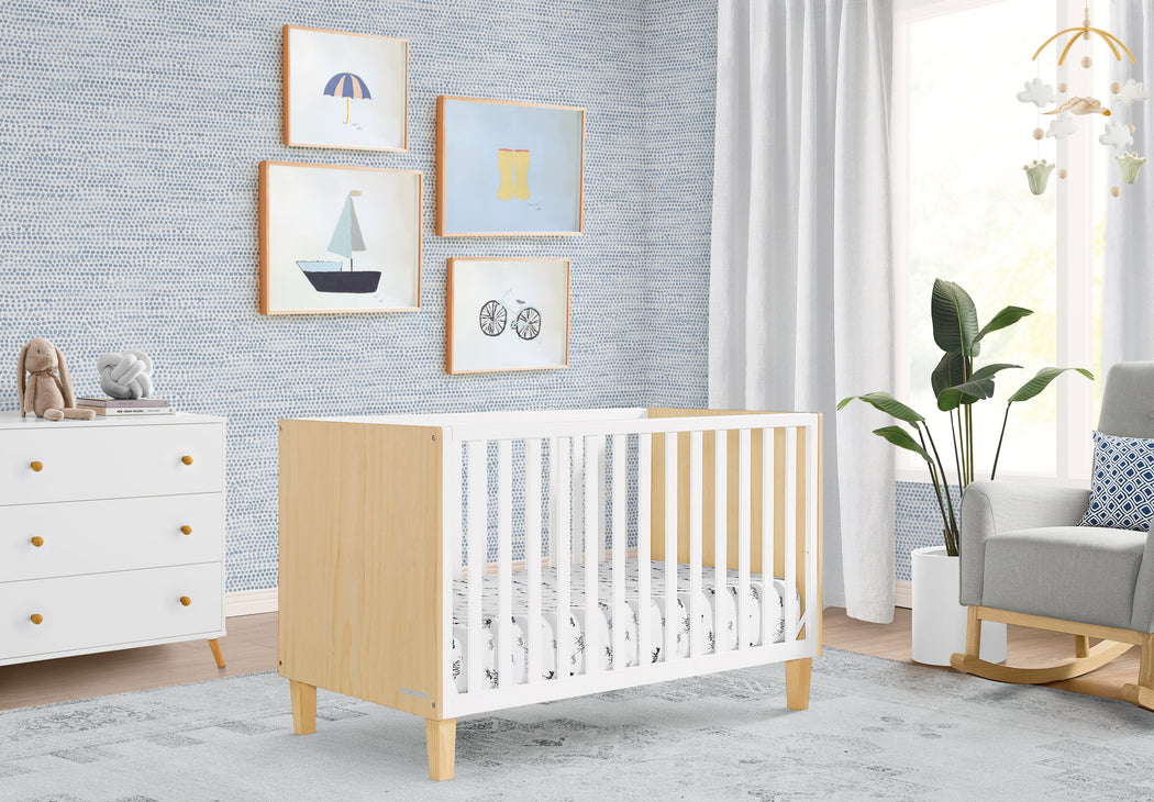 Sonny 4-in-1 Convertible CribNatural with Bianca White (1512)