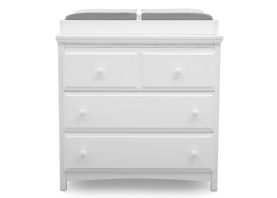 Bianca White (130) 14-Emerson 3 Drawer Dresser with Changing Top and Interlocking Drawers