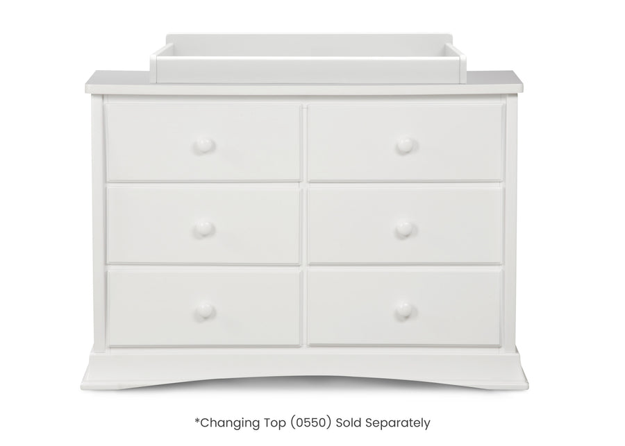 White (100) 2-Bentley 6 Drawer Dresser with Interlocking Drawers