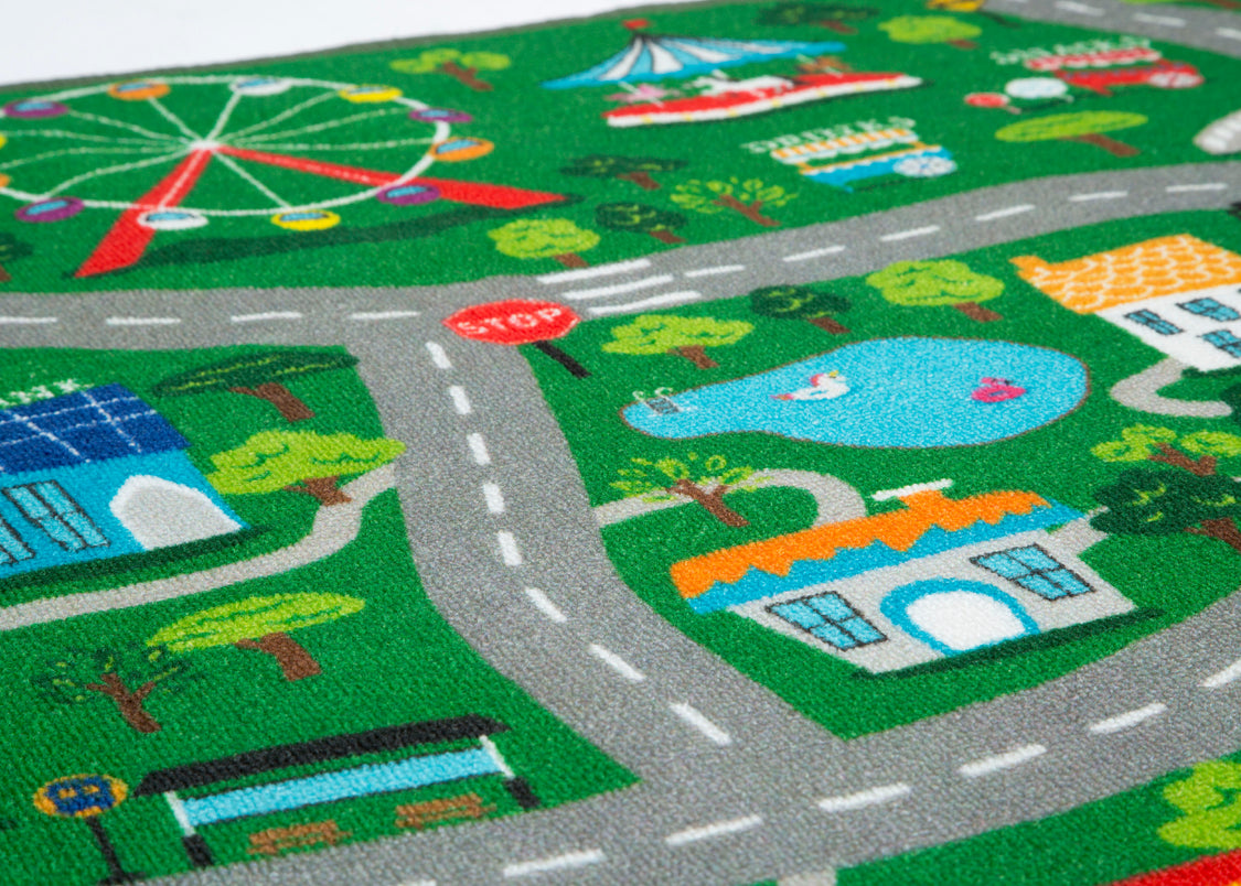 Large Road Map Activity Rug for Girls and Boys - 54-inch L x 39-inch W