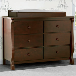 Black Cherry Espresso (607) 23-Canton / Eclipse 6 Drawer Dresser with Interlocking Drawers