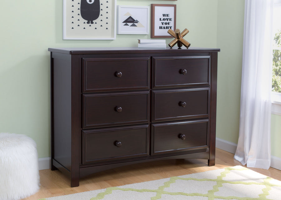 Dark Chocolate (207) 6-Summit 6 Drawer Dresser with Interlocking Drawers