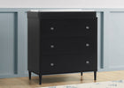 Ebony (0011) 1-Bowie 3 Drawer Dresser with Changing Top and Interlocking Drawers