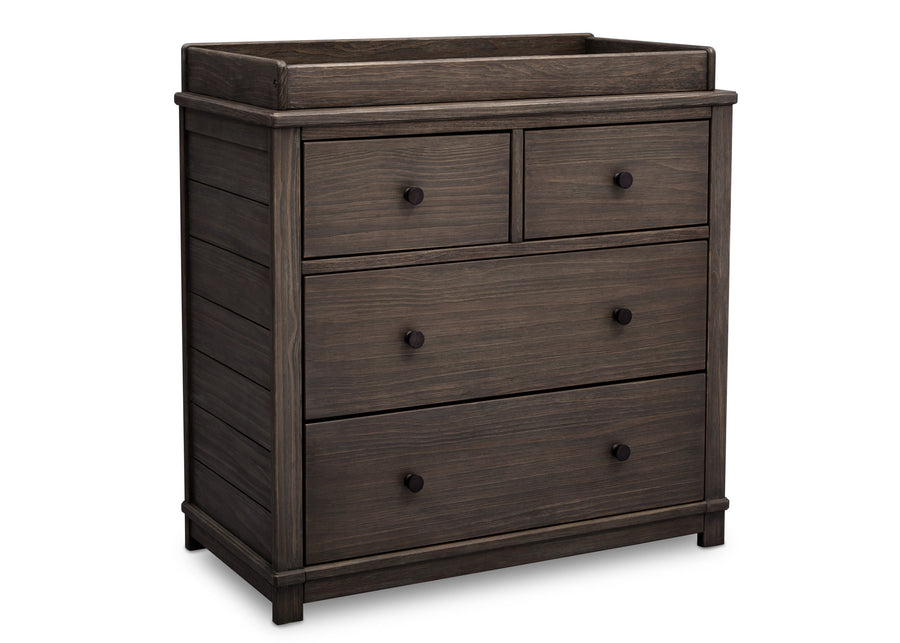 Rustic Grey (084) 3-Monterey 4 Drawer Dresser with Changing Top and Interlocking Drawers