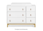 Bianca White with Natural (123) 19-babyGap Legacy 6 Drawer Dresser with Leather Pulls and Interlocking Drawers