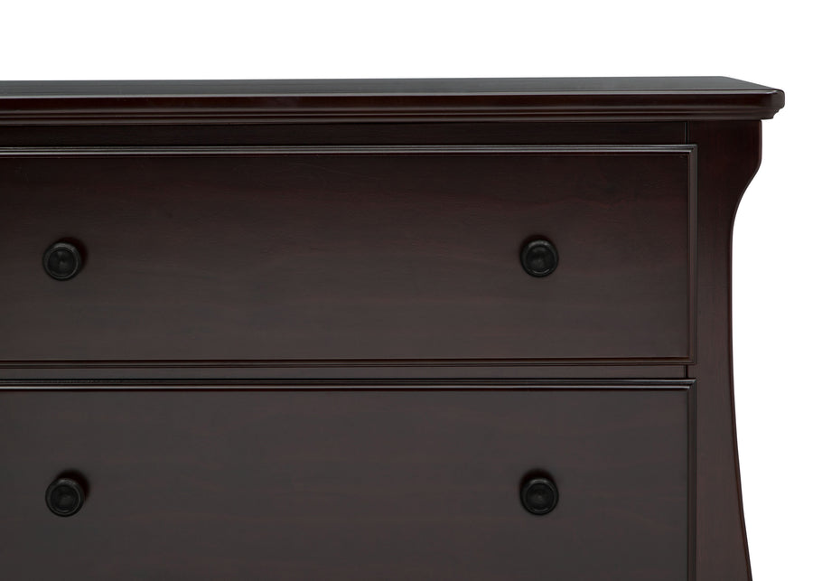 Dark Chocolate (207) 12-Lancaster 3 Drawer Dresser with Changing Top and Interlocking Drawers