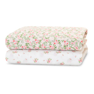 DCB: Pink Floral (3034) 8-Fitted Crib Sheets - 2 Pack