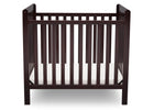 DCB: Dark Chocolate (207) 2-Classic Mini Crib with 2.75-inch Mattress - Convertible to Twin Bed