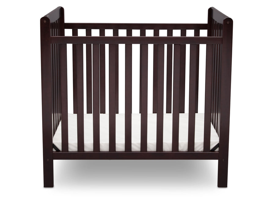 DCB: Dark Chocolate (207) 2-Classic Mini Crib with 2.75-inch Mattress - Convertible to Twin Bed