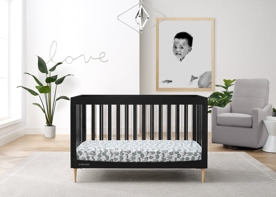 Midnight Grey with Natural (1372) 1-Austin Acrylic 4-in-1 Convertible Crib
