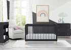 Midnight Grey with Natural (1372) 1-Jordan 4-in-1 Convertible Crib