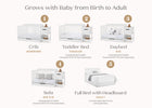 Bianca White (130) 33-Maya 5-in-1 Convertible Crib and Changer with Storage
