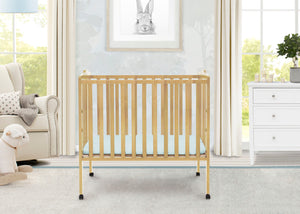 Natural (260) 1-Folding Portable Mini Baby Crib with 1.5-inch Mattress