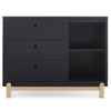 Midnight Grey with Natural (1372) 7-Poppy 3 Drawer Dresser with Cubbies