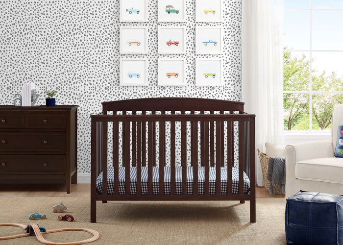 Hanover 6-in-1 Convertible Baby CribWalnut Espresso (1324)