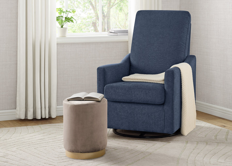 Slate Blue (1418) 14-Andie Nursery Glider Swivel Chair with Stain-Resistant LiveSmart Fabric