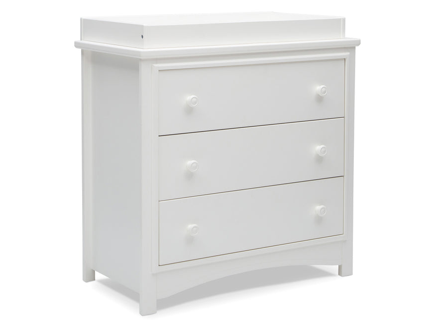 Bianca White (130) 3-Perry 3 Drawer Dresser with Changing Top and Interlocking Drawers