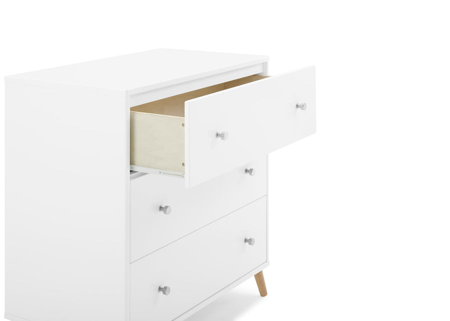 Bianca White with Natural (123) 4-Jordan 3 Drawer Dresser