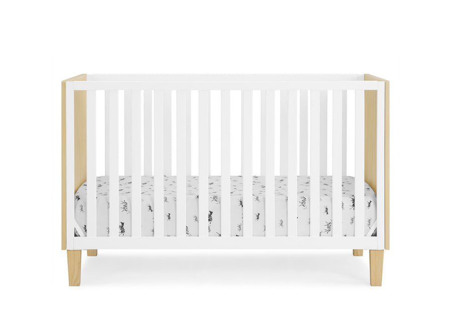 Natural with Bianca White (1512) 36-Sonny 4-in-1 Convertible Crib